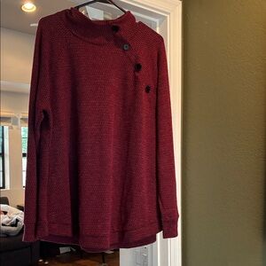 French Laundry Burgundy Knit Top